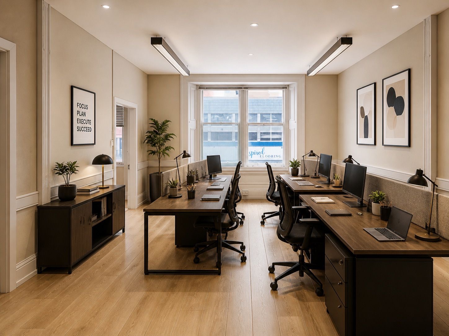 Shared co-working room at Motherwell Office Suites