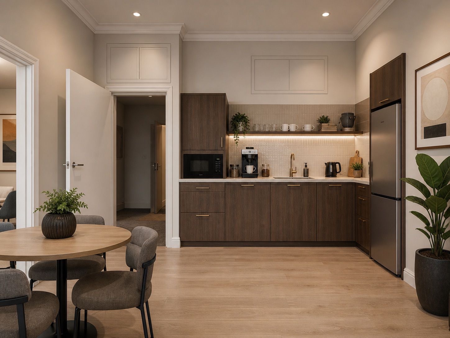 Communal kitchen for building tenants